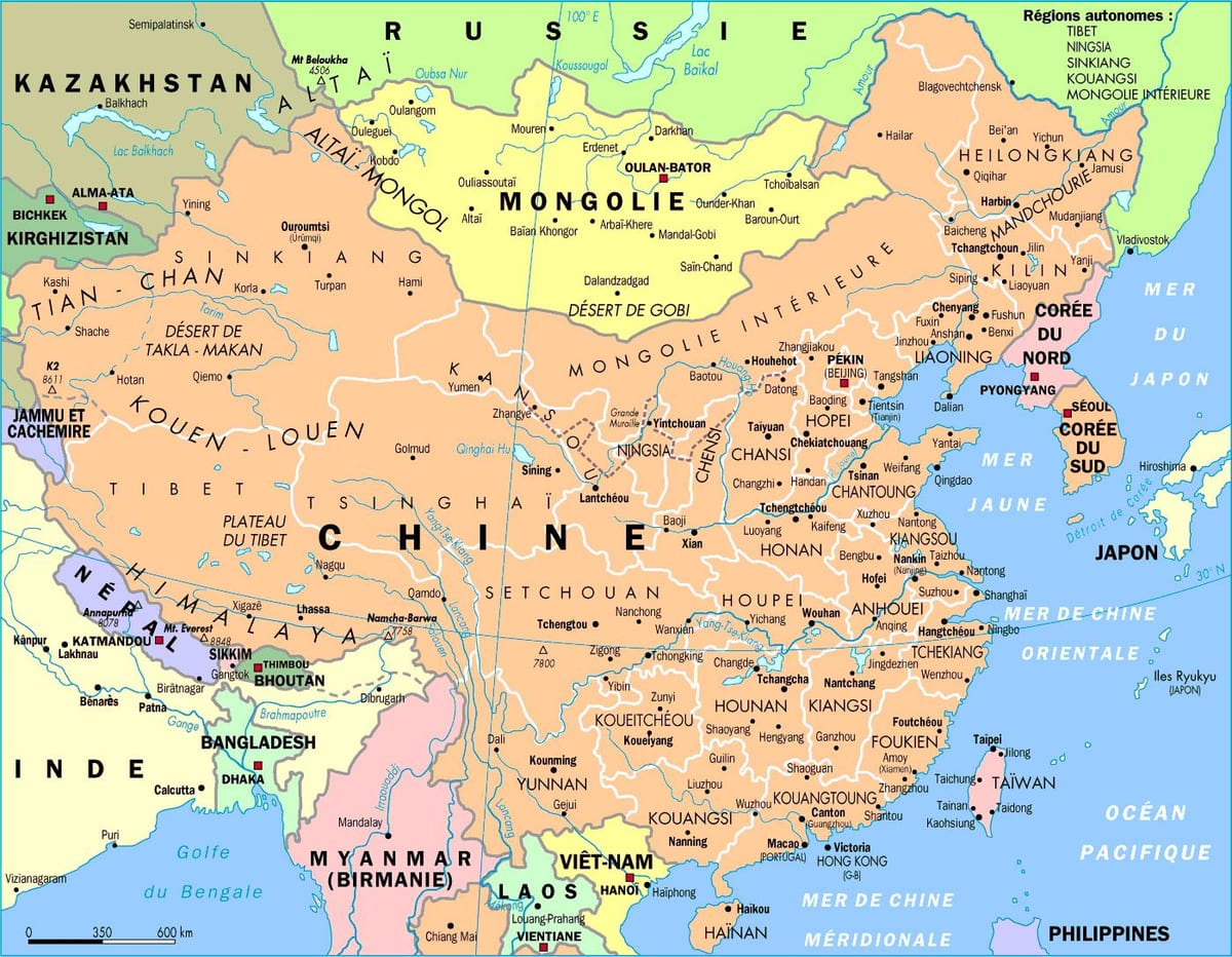 China administratiewe kaart