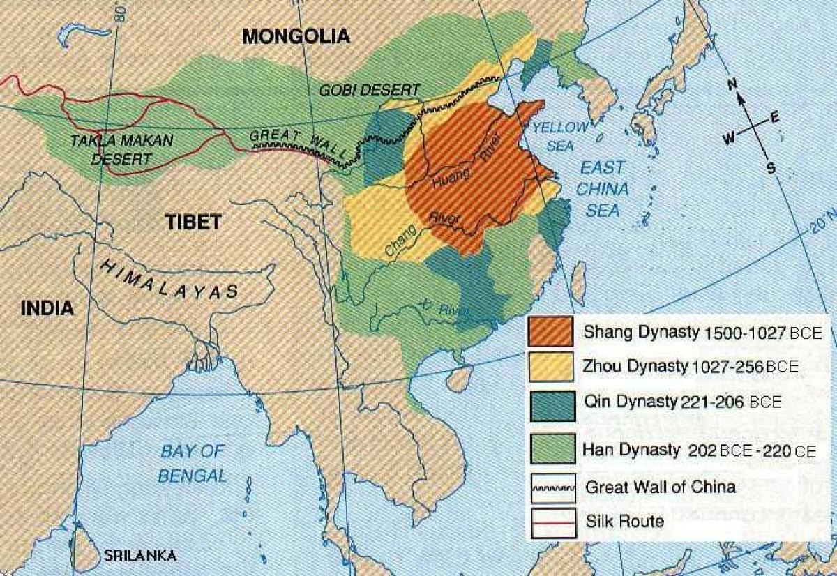 antieke China geografie kaart