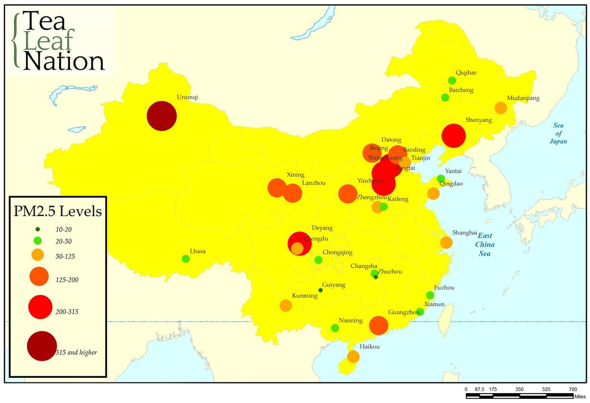 besoedeling kaart China