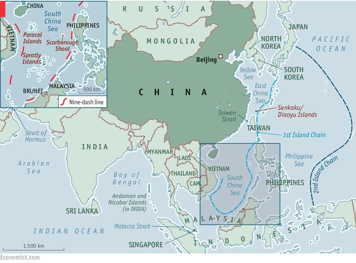kaart van China eilande