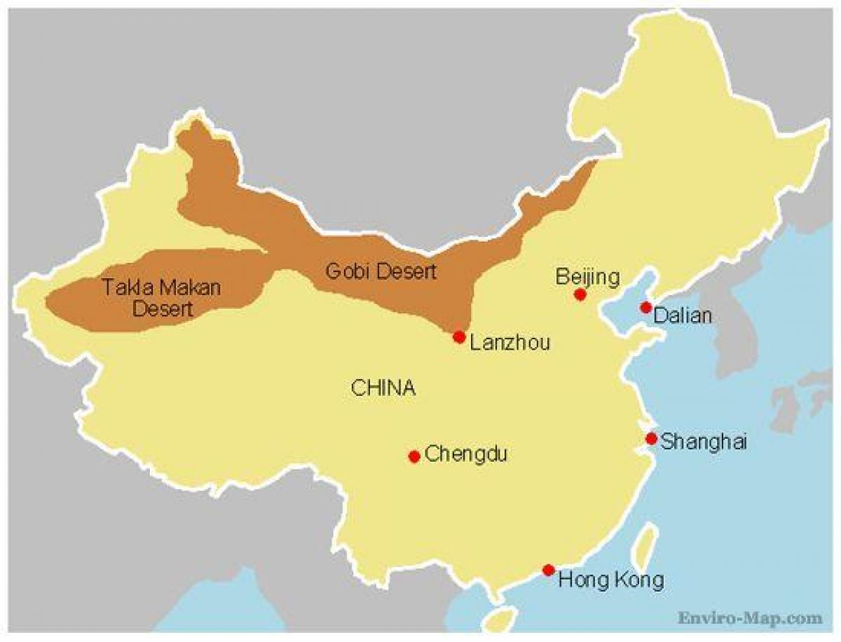 China kaart gobi-woestyn