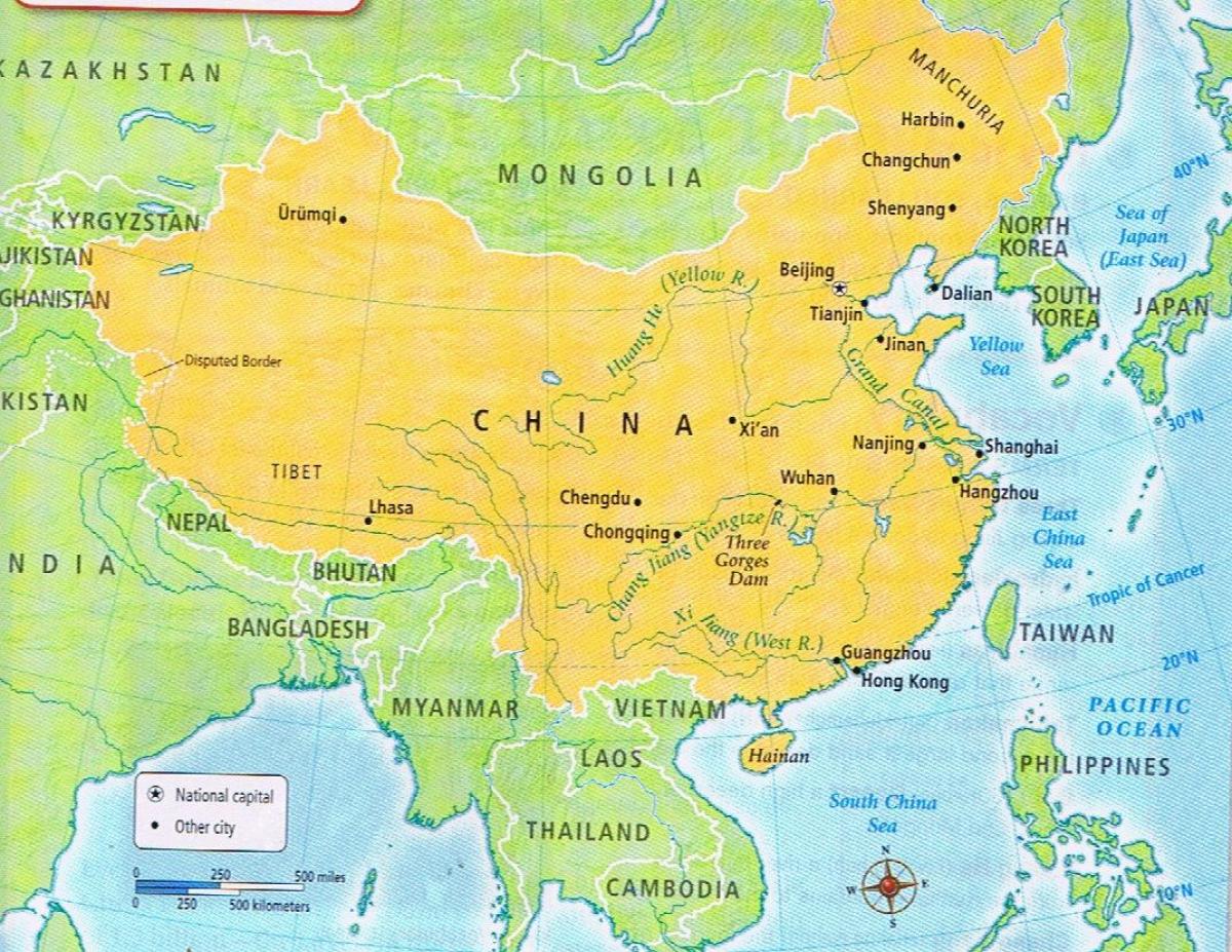 kaart van China grens