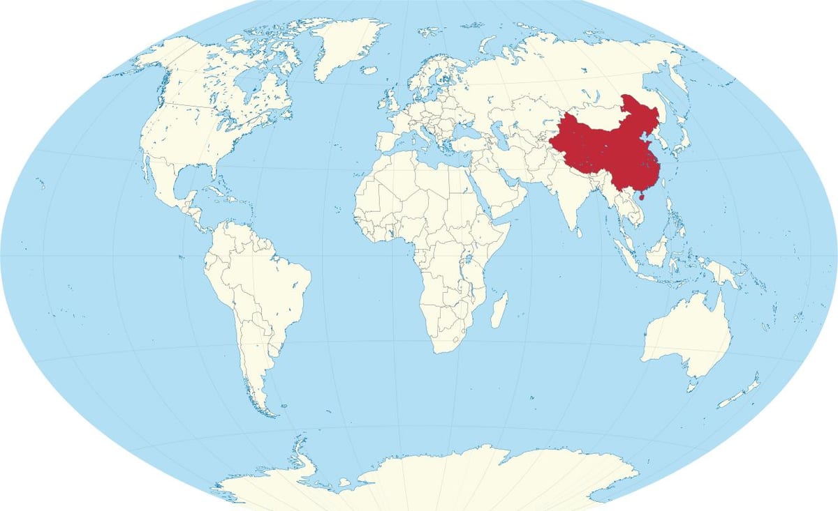 China in die wêreld kaart