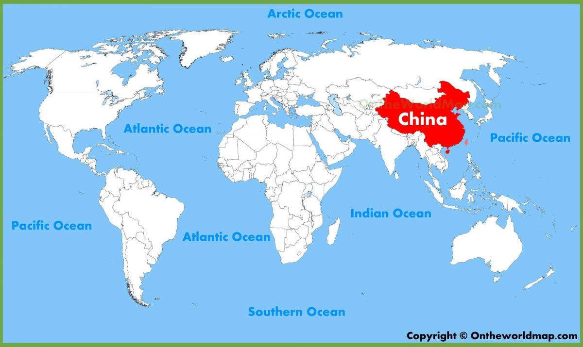 China op'n wêreld kaart