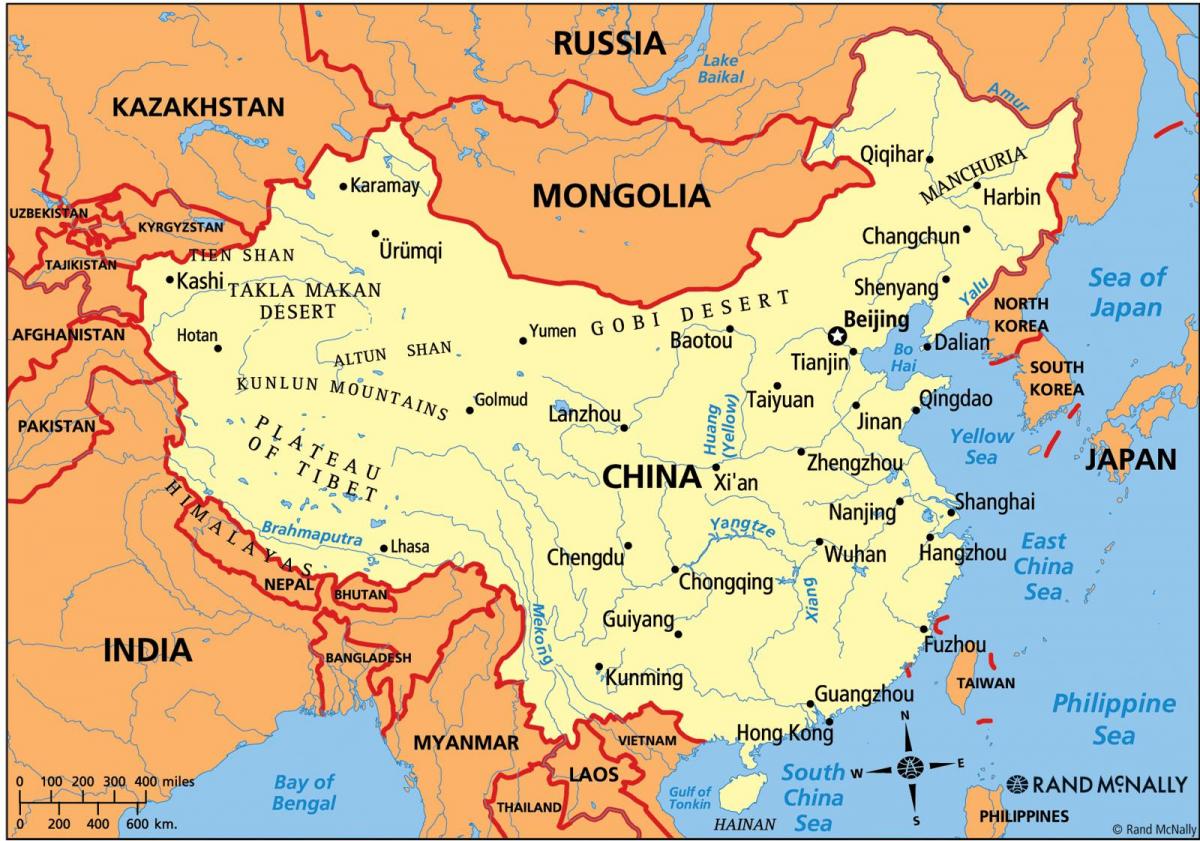 China kaart politieke