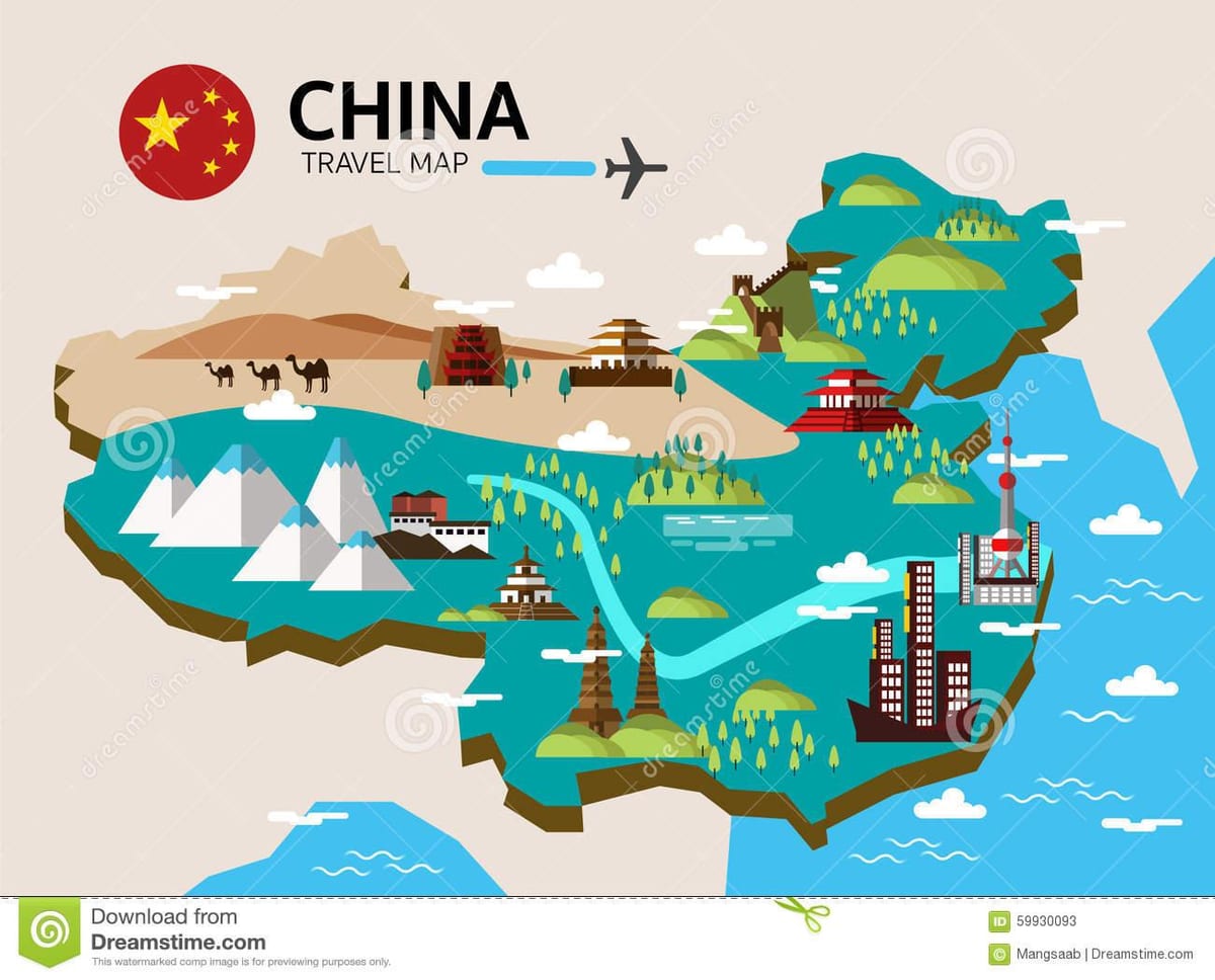 reis kaart van China