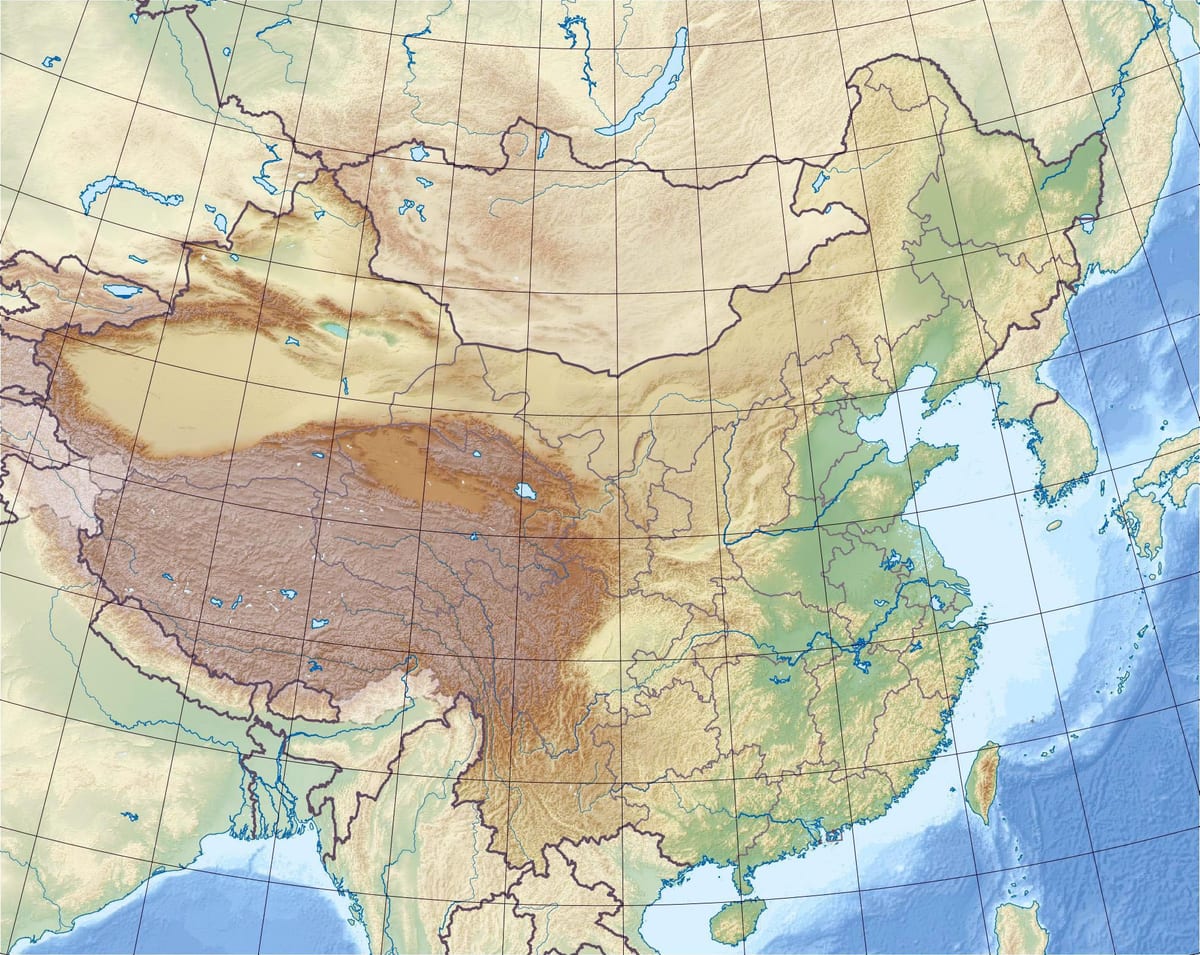 verligting kaart van China
