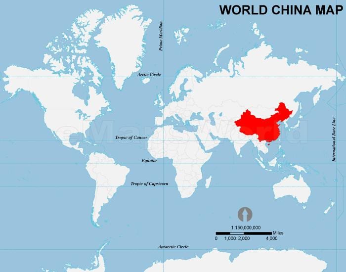 chinese kaart van die wêreld