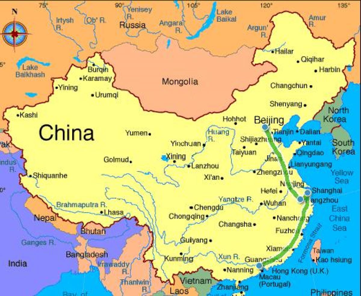 China vasteland kaart