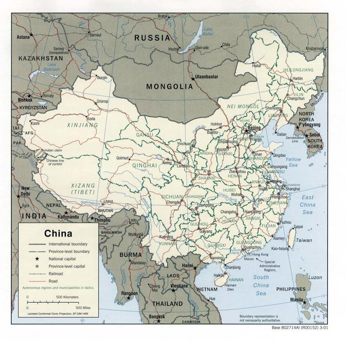China kaart printable