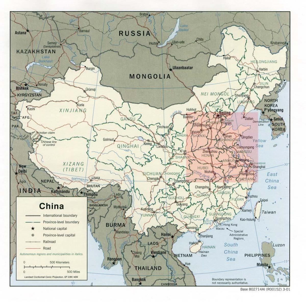 kaart van noord-China plain