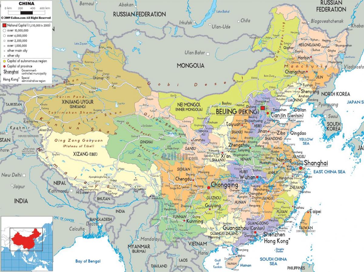 politieke China kaart