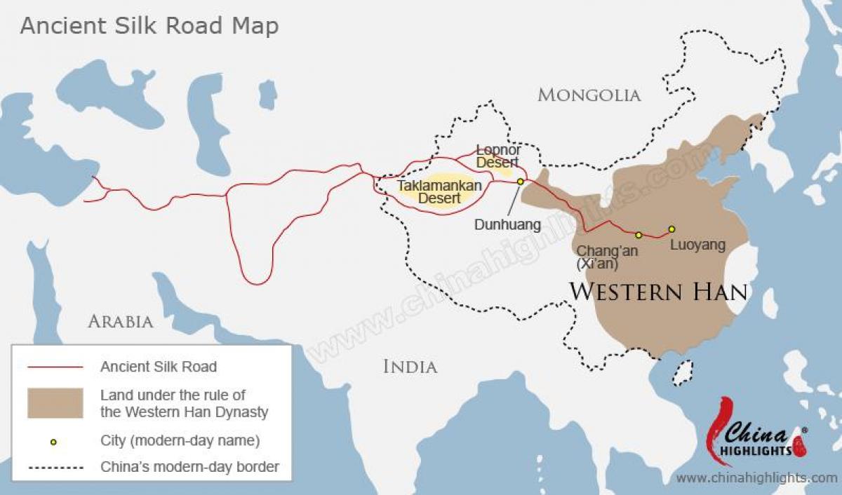 China kaart silk road