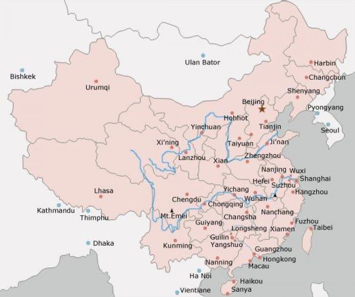 kaart China stede