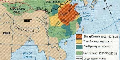 Antieke China geografie kaart