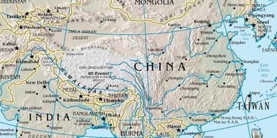 China kaart berge