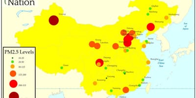 Besoedeling kaart China