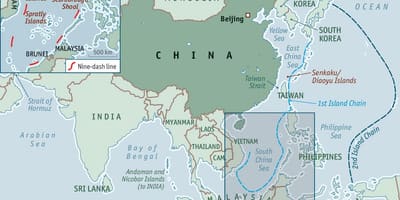 Kaart van China eilande