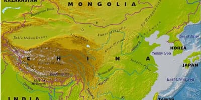 China kaart fisiese