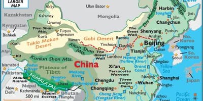 China kaart geografie