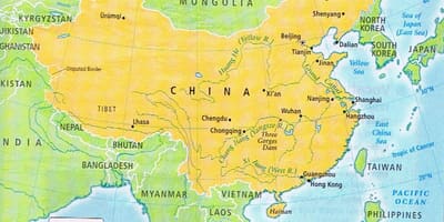 Kaart van China grens