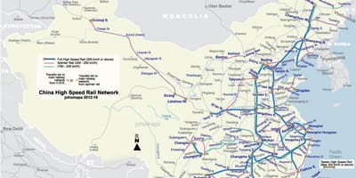 Hoë spoed spoor China kaart