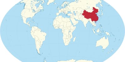 China in die wêreld kaart