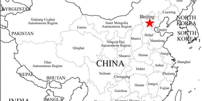 China uiteensetting kaart