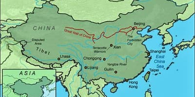 Kaart van die groot muur van China