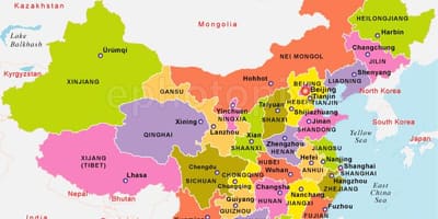 China kaart met state