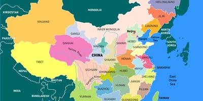 China kaart streke