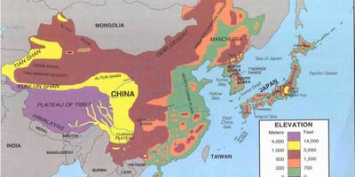 Kaart van China woestyn