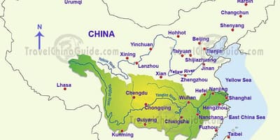 China kaart yangtze rivier