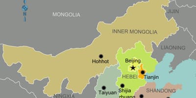 Kaart van die noorde van China