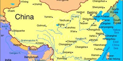 China gedetailleerde kaart