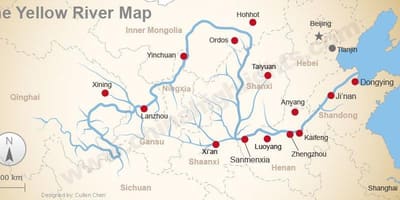 China kaart yellow river