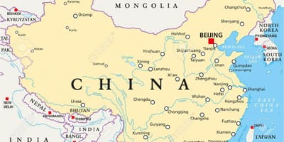 China hoofstad kaart