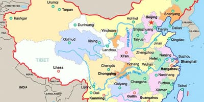 China groot stede kaart