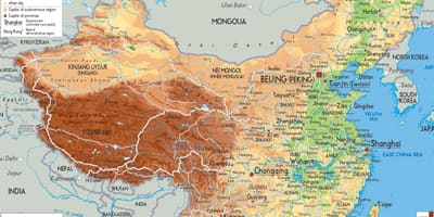 China in die kaart