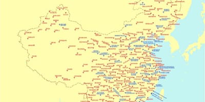 China lughawens kaart