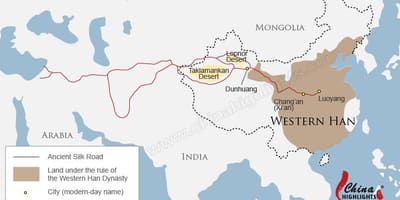 China kaart silk road