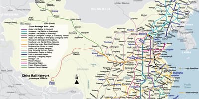 Spoorweg-kaart China