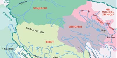 Kaart van die wes-China